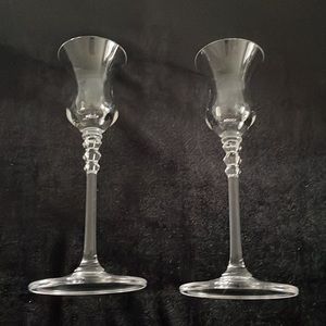 Pair of crystal candle holders